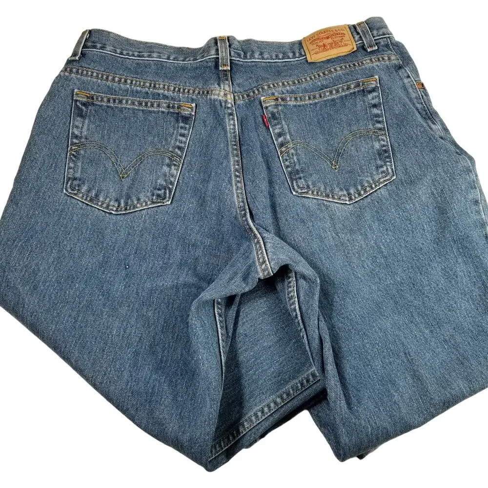 Levi's 550 Relaxed Tapered Blue Denim Vintage Hi Rise Jeans 18 S
